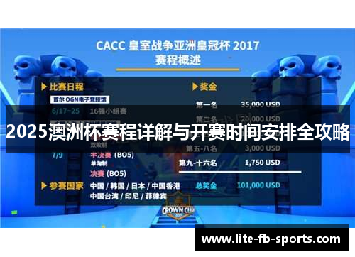 2025澳洲杯赛程详解与开赛时间安排全攻略