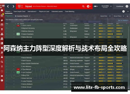 阿森纳主力阵型深度解析与战术布局全攻略